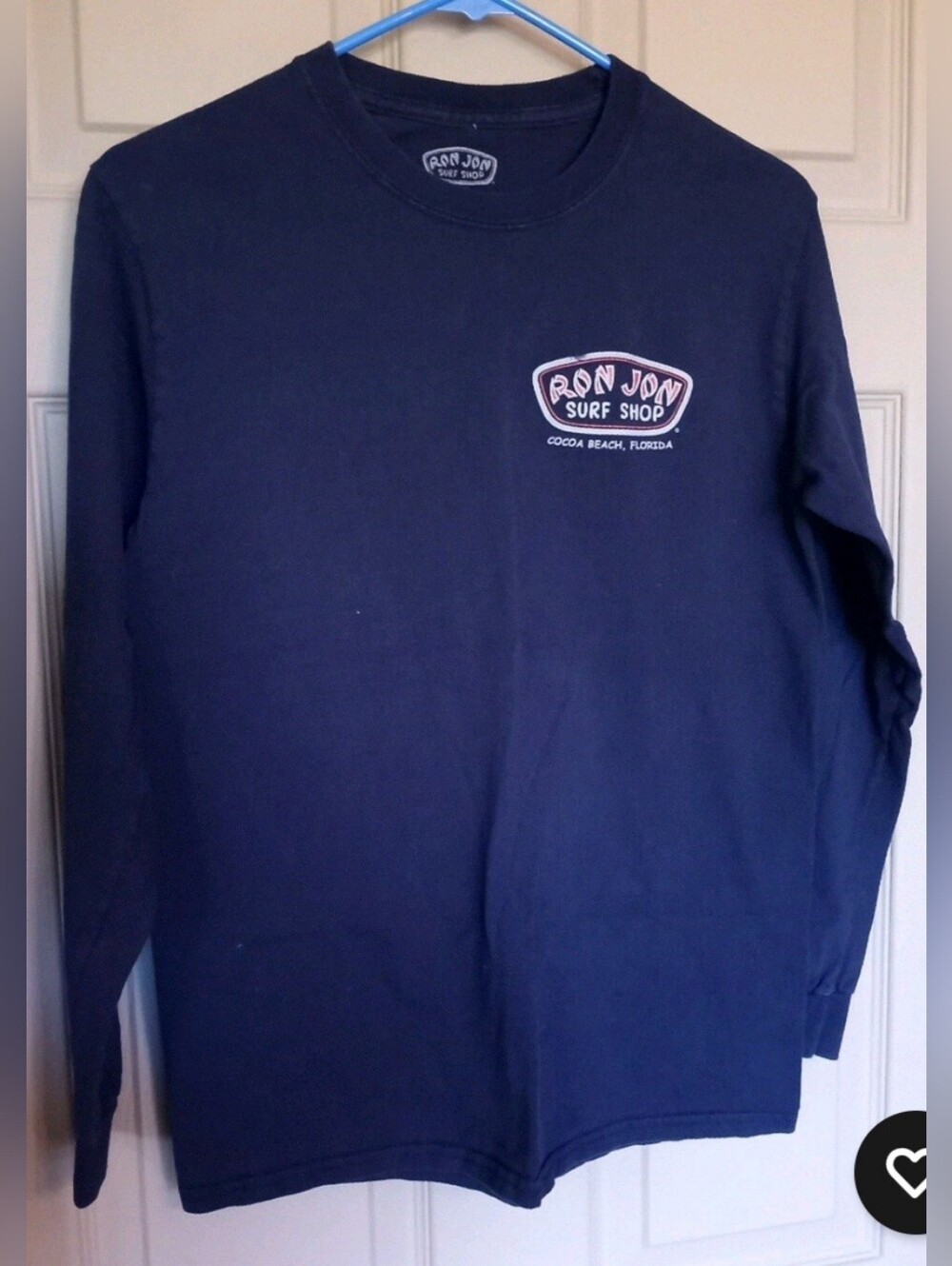 Ron Jon Navy Blue Surf Logo Astronaut Cocoa Beach Florida Long Sleeve Tee Small